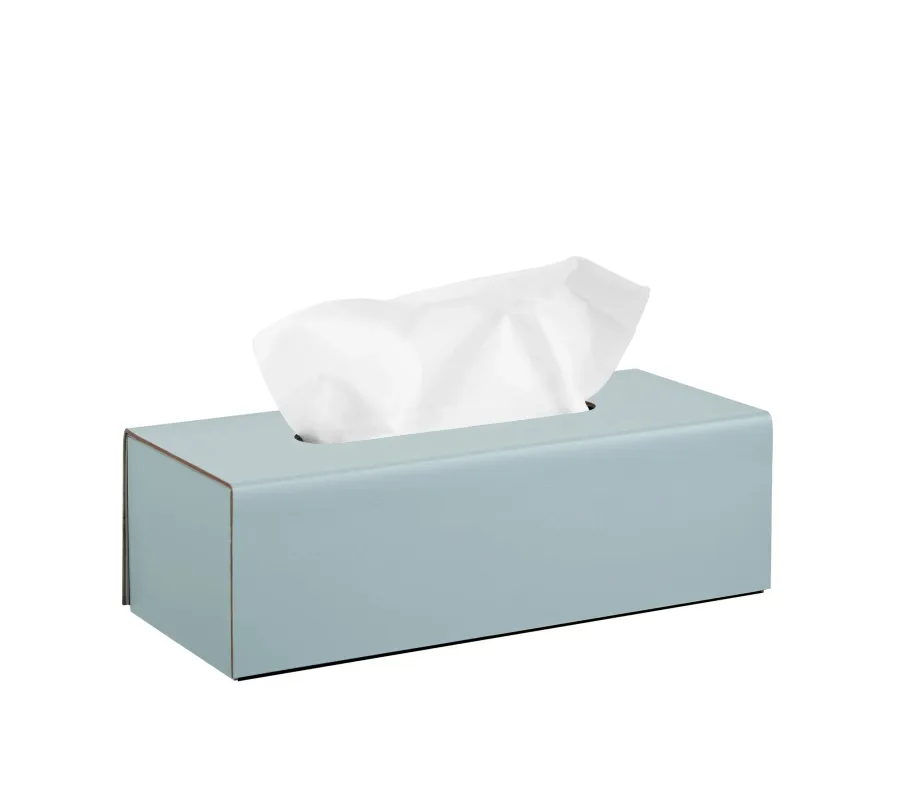 obrazek 1 Prostokątne pudełko na chusteczki 25x12xH8 cm w kolorze jasnobłękitnym