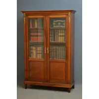 Zdjęcie Francuski mahoniowy regał na książki z gzymsem - antyk