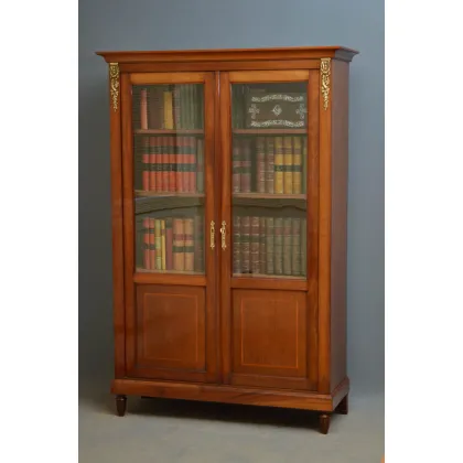 Zdjęcie Francuski mahoniowy regał na książki z gzymsem - antyk