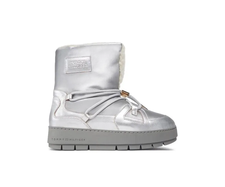 obrazek 1 Tommy Hilfiger Śniegowce Tommy Essential Silver Snowboot FW0FW07506 Szary