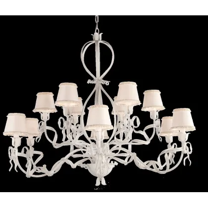 Zdjęcie Przepiękny biały żyrandol do stylowych wnętrz - Euro Lamp Art