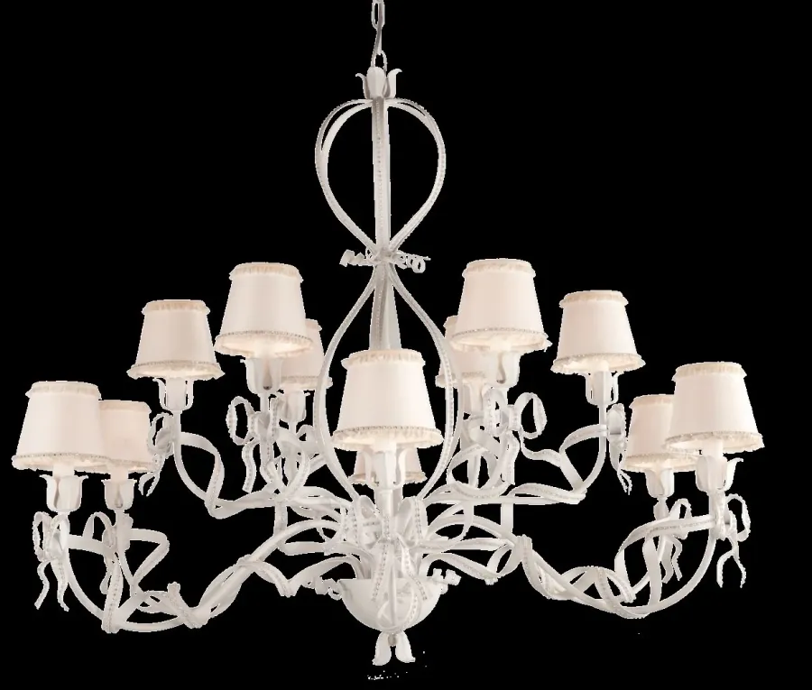 obrazek 1 Przepiękny biały żyrandol do stylowych wnętrz - Euro Lamp Art