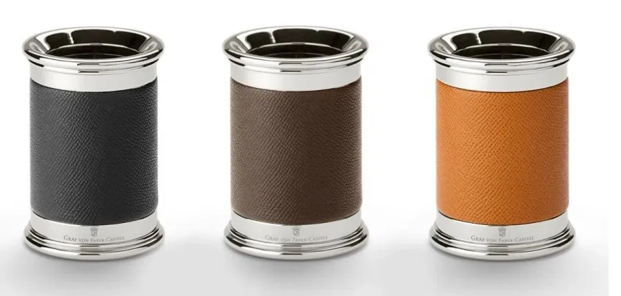 picture 2 6 element set of desk accessories – brown finish