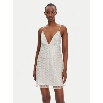 Zdjęcie ROTATE Sukienka koktajlowa 113710800 Beżowy Slim Fit