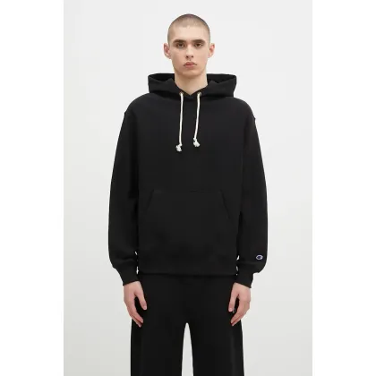 Zdjęcie Champion bluza Hooded Sweatshirt męska kolor czarny z kapturem gładka 220705