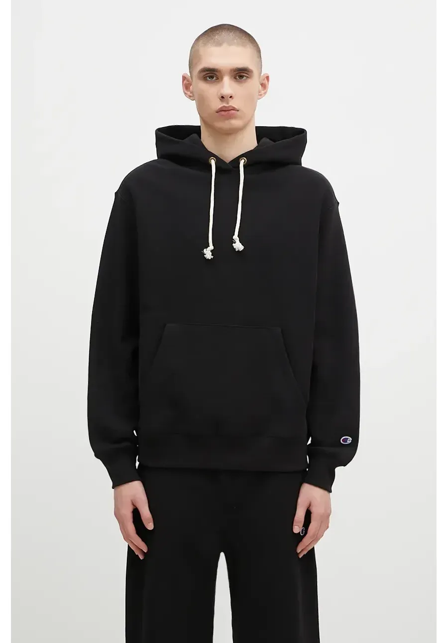 obrazek 1 Champion bluza Hooded Sweatshirt męska kolor czarny z kapturem gładka 220705