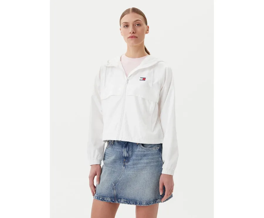 obrazek 1 Tommy Jeans Wiatrówka Essential DW0DW20672 Biały Relaxed Fit