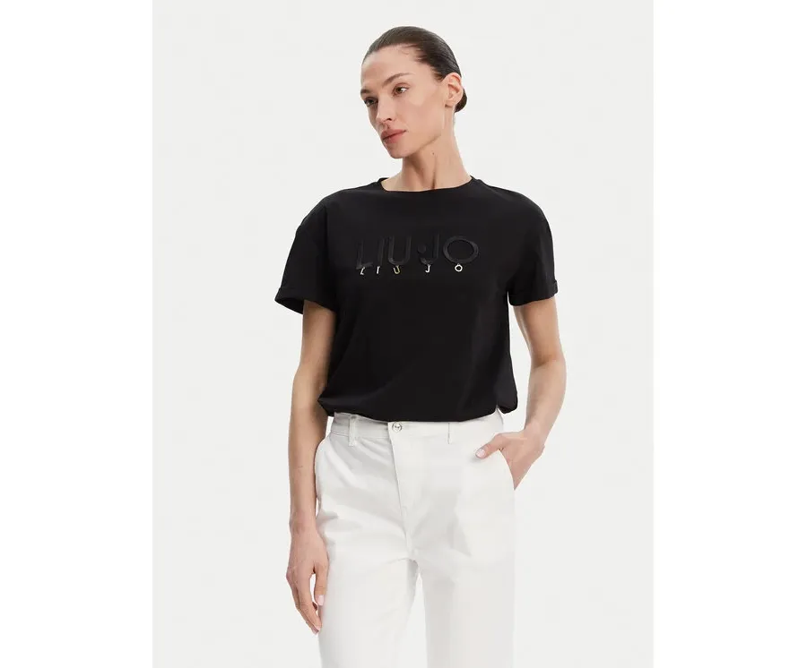 obrazek 1 Liu Jo T-Shirt WA5007 JS923 Czarny Relaxed Fit