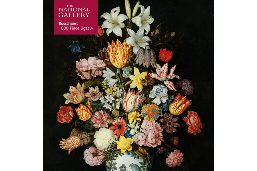 obrazek 1 Puzzle dla dorosłych National Gallery Bosschaert the Elder: martwa natura kwiatów  - Flame Tree Publishing