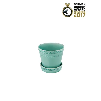 Zdjęcie Niezwykły wzorzysty wazon ceramiczny - Bordallo Pinheiro