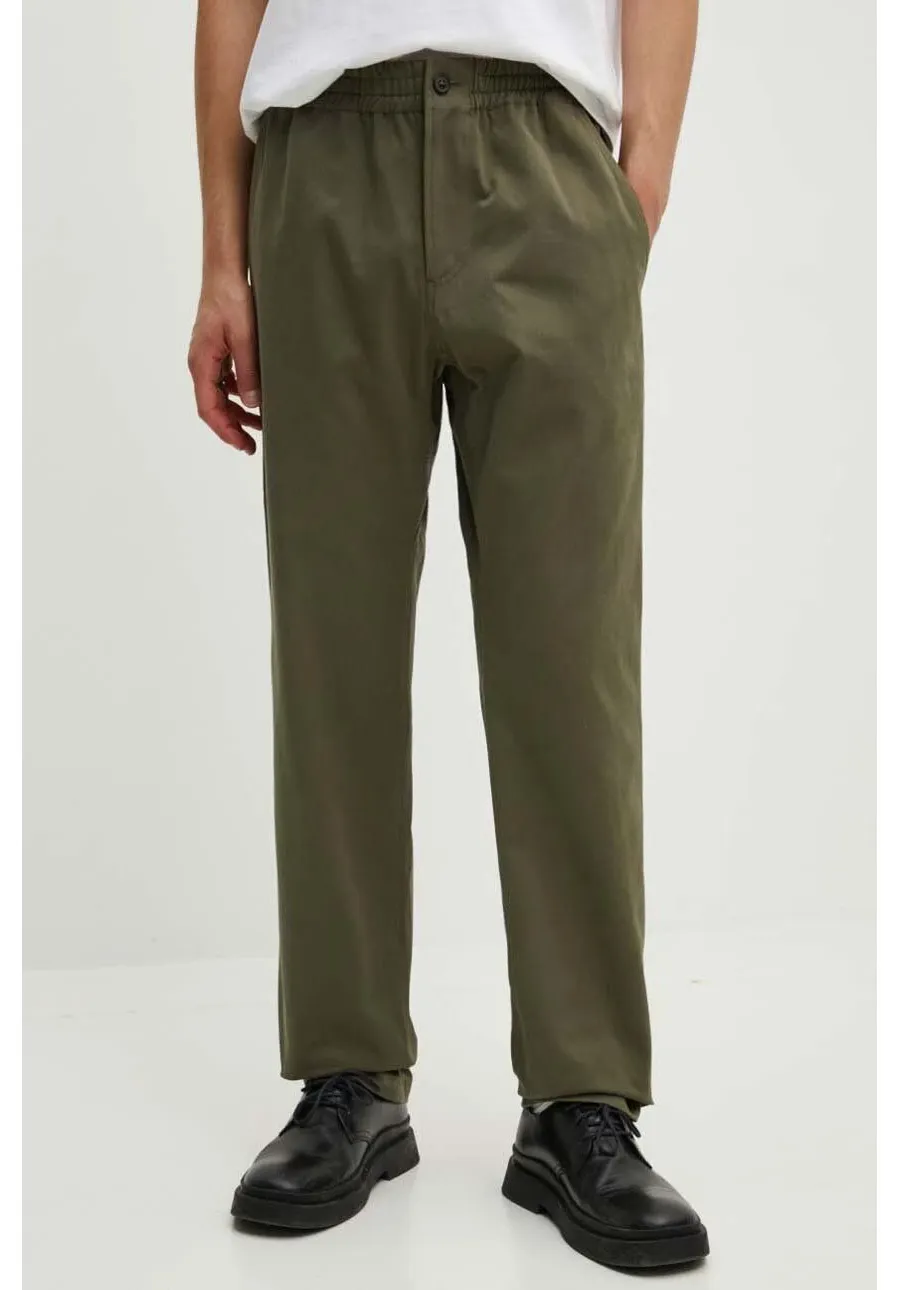 obrazek 1 A.P.C. spodnie bawełniane pantalon chuck kolor zielony proste COGEW.H08408