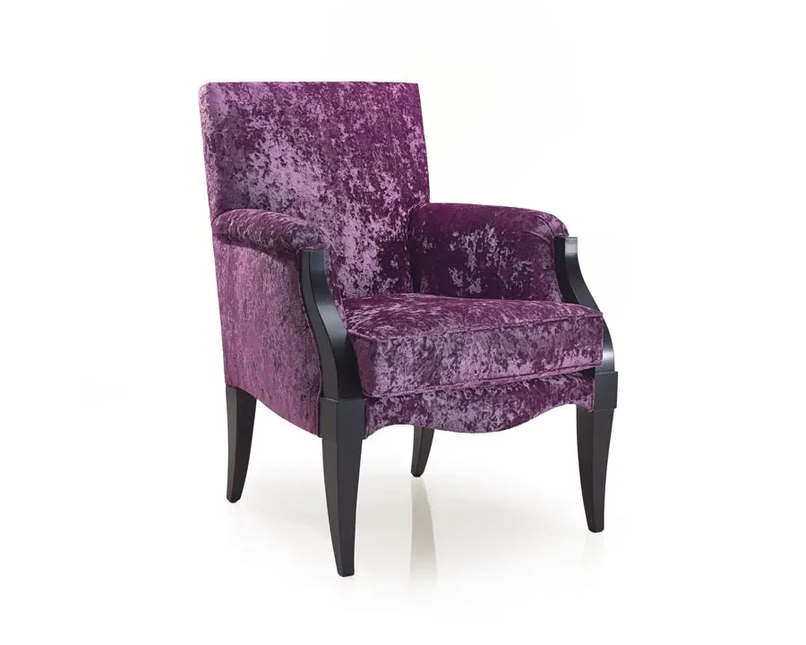obrazek 1 Fioletowy wygodny fotel w stylu art deco - Sevensedie