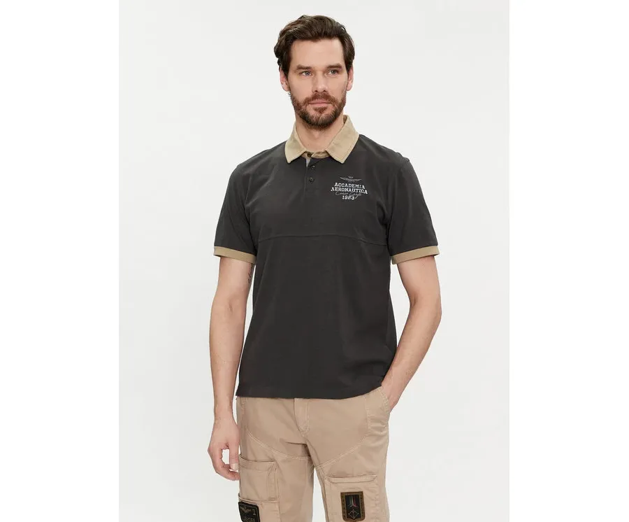obrazek 1 Aeronautica Militare Polo 241PO1756J584 Szary Regular Fit