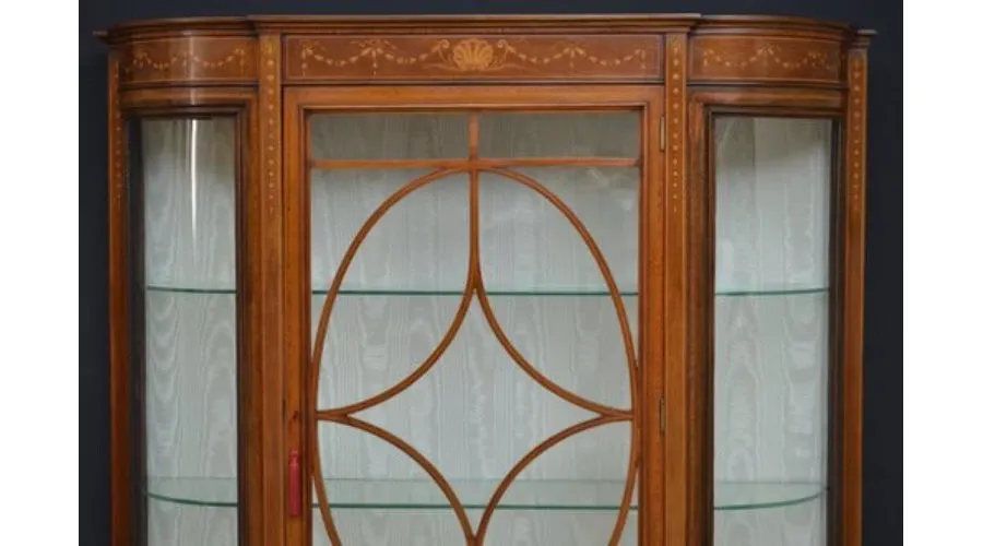 obrazek 2 Wyśmienita jakość i bardzo elegancka, edwardiańska, mahoniowa i inkrustowana serwantka/witryna - antyk