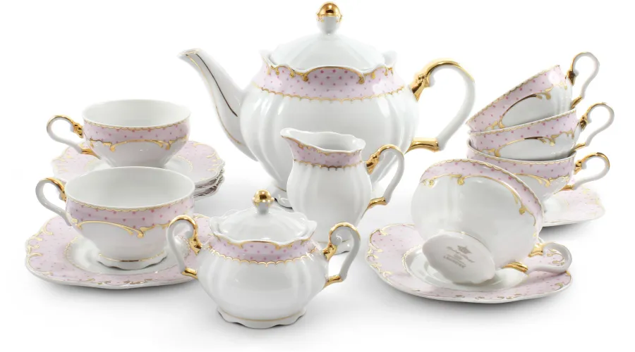 obrazek 1 15-częściowy elegancki zestaw do herbaty wykonany z porcelany – Rudolf Kampf