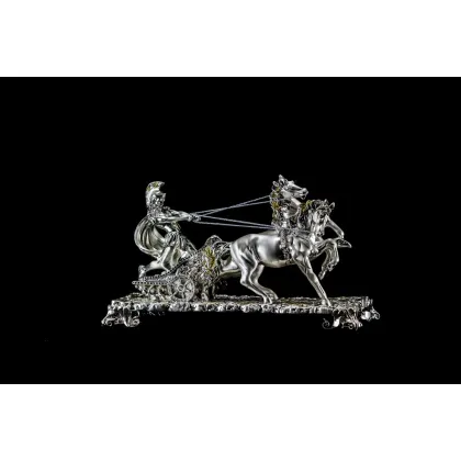 Picture An elegant figurine of a small Roman chariot