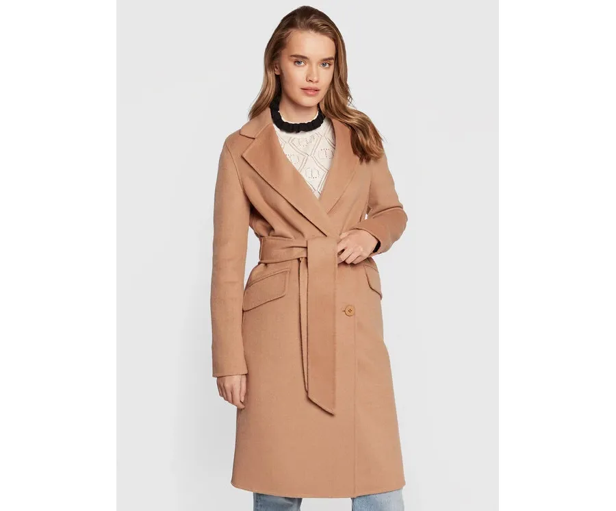obrazek 1 TWINSET Płaszcz wełniany 222TP2056 Beżowy Regular Fit