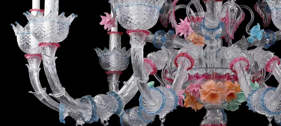obrazek 1 Elitarny żyrandol do salonu ze szkła Murano – Vetreria Artistica Rosa