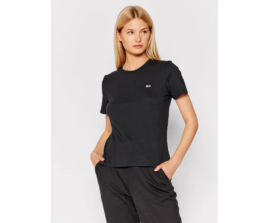 obrazek 1 Tommy Jeans T-Shirt Tjw Jersey DW0DW09198 Czarny Regular Fit