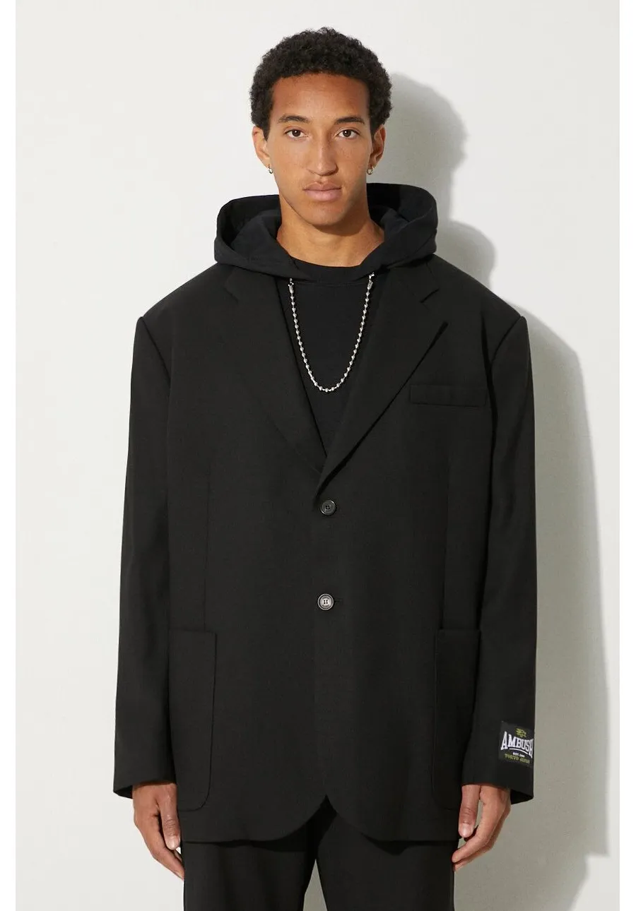 obrazek 1 AMBUSH marynarka wełniana Oversized Jacket kolor czarny BMEN005F24FAB0011000