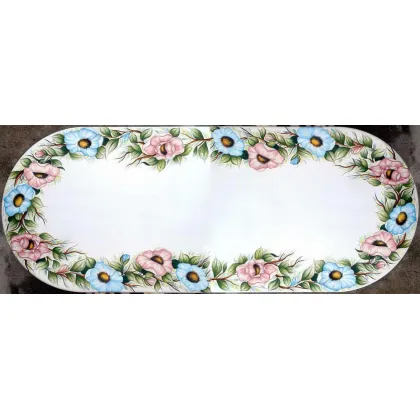 Zdjęcie Stylowy blat z lawy wulkanicznej do ogrodu i na taras zdobiony motywem kwiatów - Ceramiche Valchida