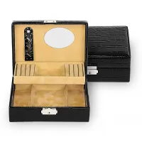 Zdjęcie Klasyczne pudełko na biżuterię z włoskiej skóry - Sacher