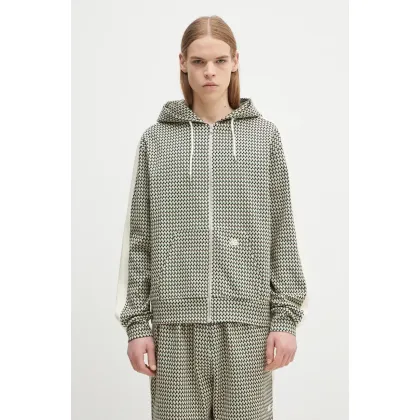 Zdjęcie Wales Bonner bluza Power męska kolor beżowy z kapturem wzorzysta US25JE35.JE22.1780