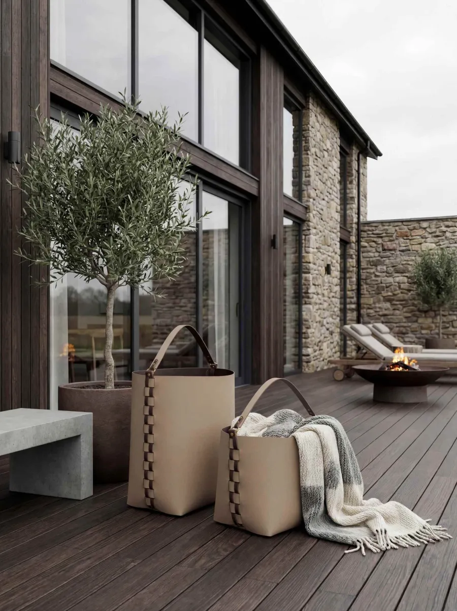 obrazek 2 Klasyczny czarny koszyk Helena 35x30xH45 cm z odpinanym uchwytem