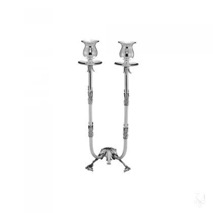 Zdjęcie Srebrny świecznik na 2 świece o oryginalnym kształcie - Zaramella Argenti