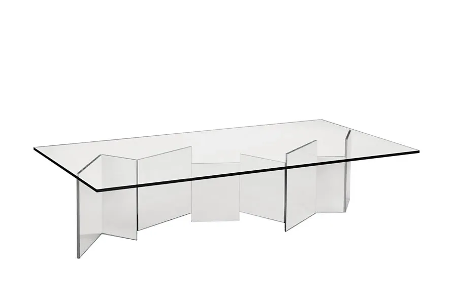 obrazek 3 Designerski niski stolik ze szklaną bazą - Tonelli Design