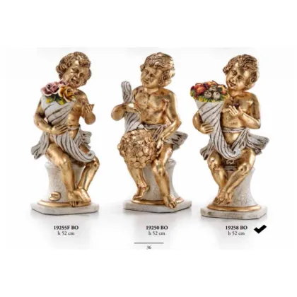 Picture Angel on a pedestal with a high cornucopia - winter - Valle d'oro Patchi