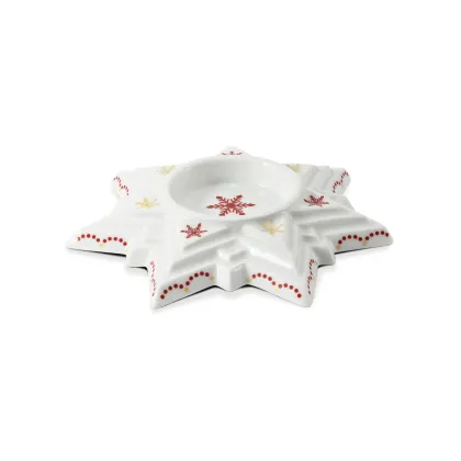 Zdjęcie Stylowy świecznik z porcelany w kształcie gwiazdki - Leander