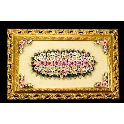 Zdjęcie Rewelacyjny porcelanowy obraz w prostokątnej ramie do salonu