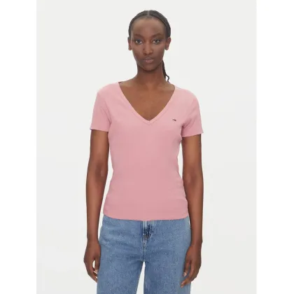 Zdjęcie Tommy Jeans T-Shirt Essential DW0DW17385 Różowy Slim Fit