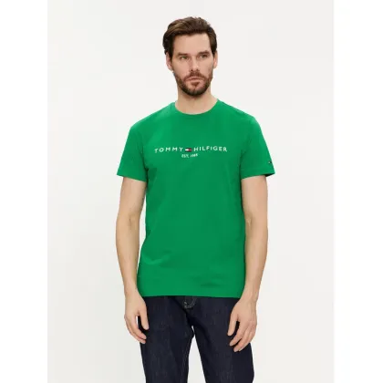 Zdjęcie Tommy Hilfiger T-Shirt Logo MW0MW11797 Zielony Regular Fit