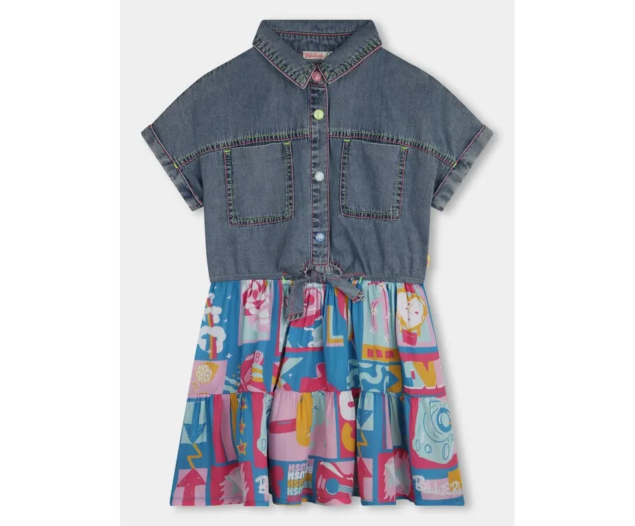 obrazek 1 Billieblush Sukienka jeansowa U20181 Kolorowy Regular Fit