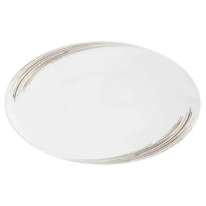 Zdjęcie Porcelanowy luksusowy owalny półmisek 40x26 cm zdobiony nowoczesnym motywem - Seltmann Weiden