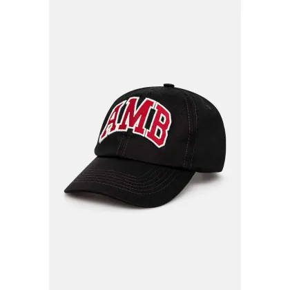 Zdjęcie AMBUSH czapka z daszkiem bawełniana Baseball Cap Tap kolor czarny z aplikacją BMLB002F24FAB0011028