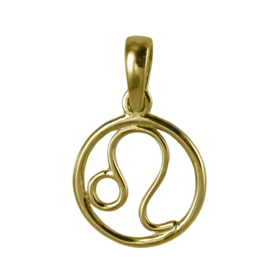 obrazek 2 Stylizowana zawieszka ze znakiem zodiaku Lew z żółtego złota