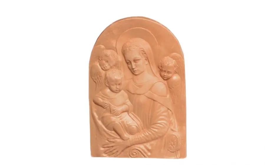 obrazek 1 Włoski ścienny panel w tematyce religijnej z terakoty do ogrodu