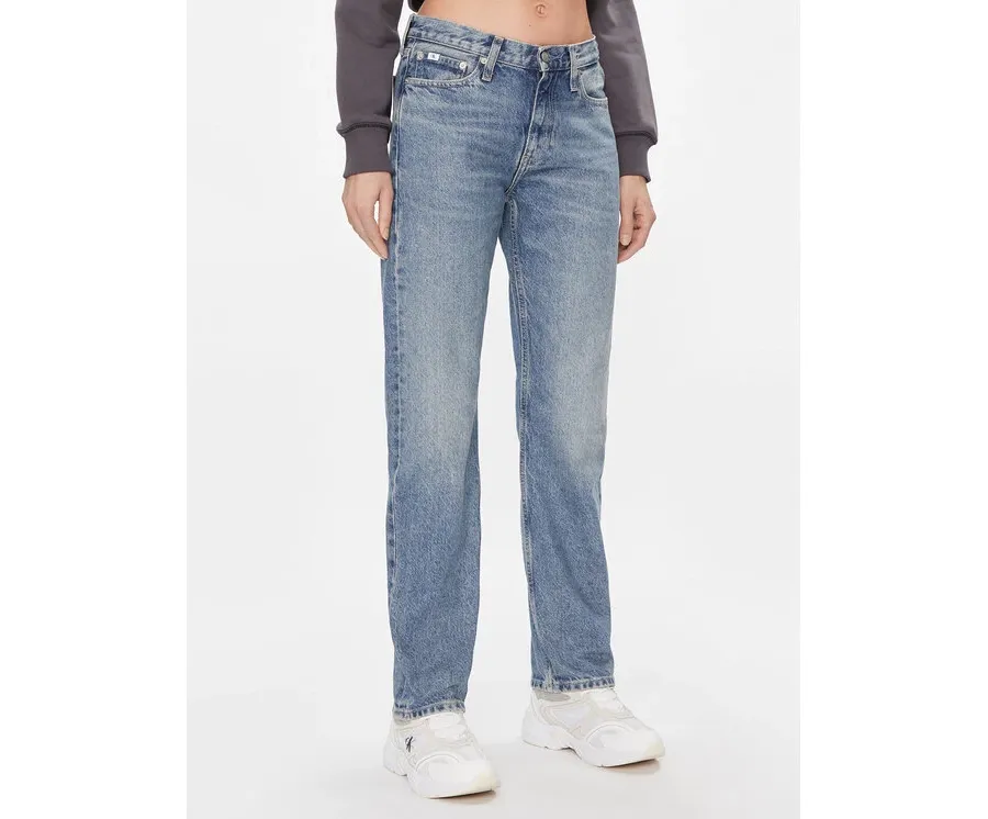 obrazek 1 Calvin Klein Jeans Jeansy Low Rise Straight J20J222437 Granatowy Straight Fit