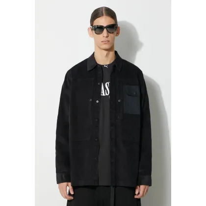 Zdjęcie Maharishi koszula sztruksowa Hemp Cord Utility Shirt kolor czarny relaxed z kołnierzykiem klasycznym 4566.BLACK