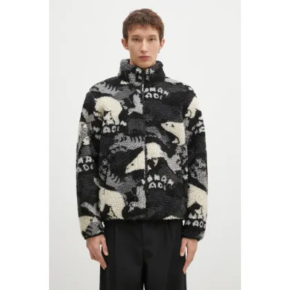 Zdjęcie Human Made kurtka Animal Fleece Jacket męska kolor szary przejściowa HM28JK038