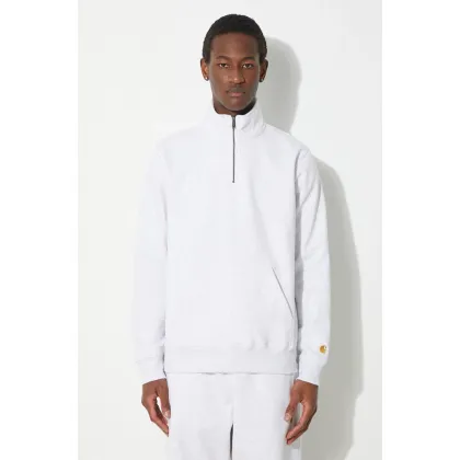Zdjęcie Carhartt WIP bluza Chase Neck Zip Sweat męska kolor szary melanżowa I033665.00JXX