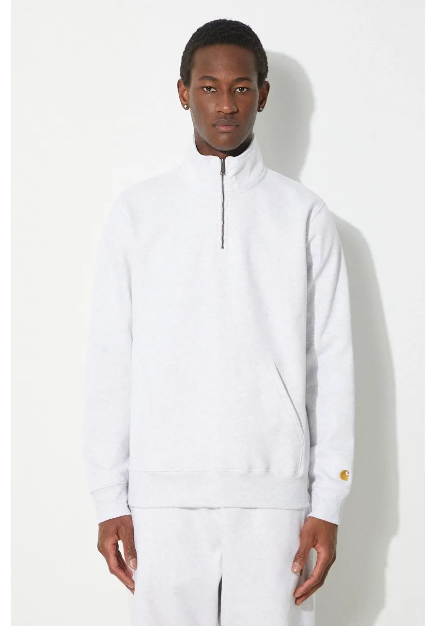 obrazek 1 Carhartt WIP bluza Chase Neck Zip Sweat męska kolor szary melanżowa I033665.00JXX