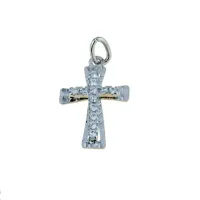 Zdjęcie Kobiecy cyrkoniowy krzyż z włoch 18x13mm