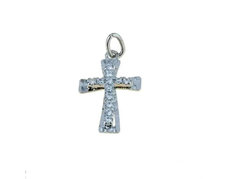 obrazek 1 Kobiecy cyrkoniowy krzyż z włoch 18x13mm