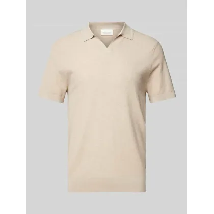 Zdjęcie Koszulka polo z dekoltem w serek i dodatkiem jedwabiu