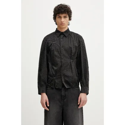 Zdjęcie Ader Error koszula Apparel-Top męska kolor czarny relaxed z kołnierzykiem klasycznym BO01SSSH0105BK