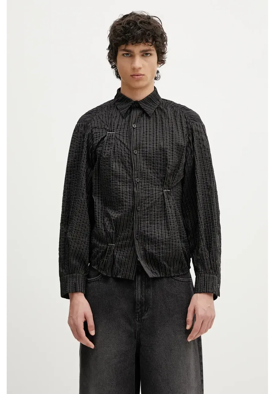 obrazek 1 Ader Error koszula Apparel-Top męska kolor czarny relaxed z kołnierzykiem klasycznym BO01SSSH0105BK